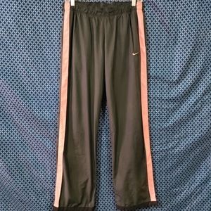 Nike - Women's athletic charcoal grey joggers pants with salmon stripe. Size - M